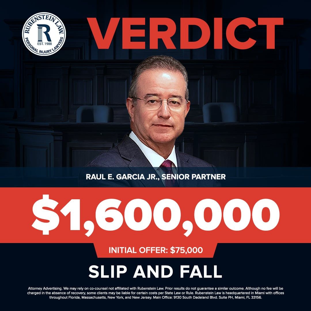 Raul E. Garcia Jr. – $1,600,000 Slip and Fall Verdict