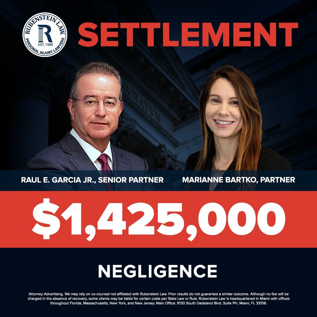 Raul E. Garcia Jr. and Marianne Bartko – $1,425,000 Negligence Settlement